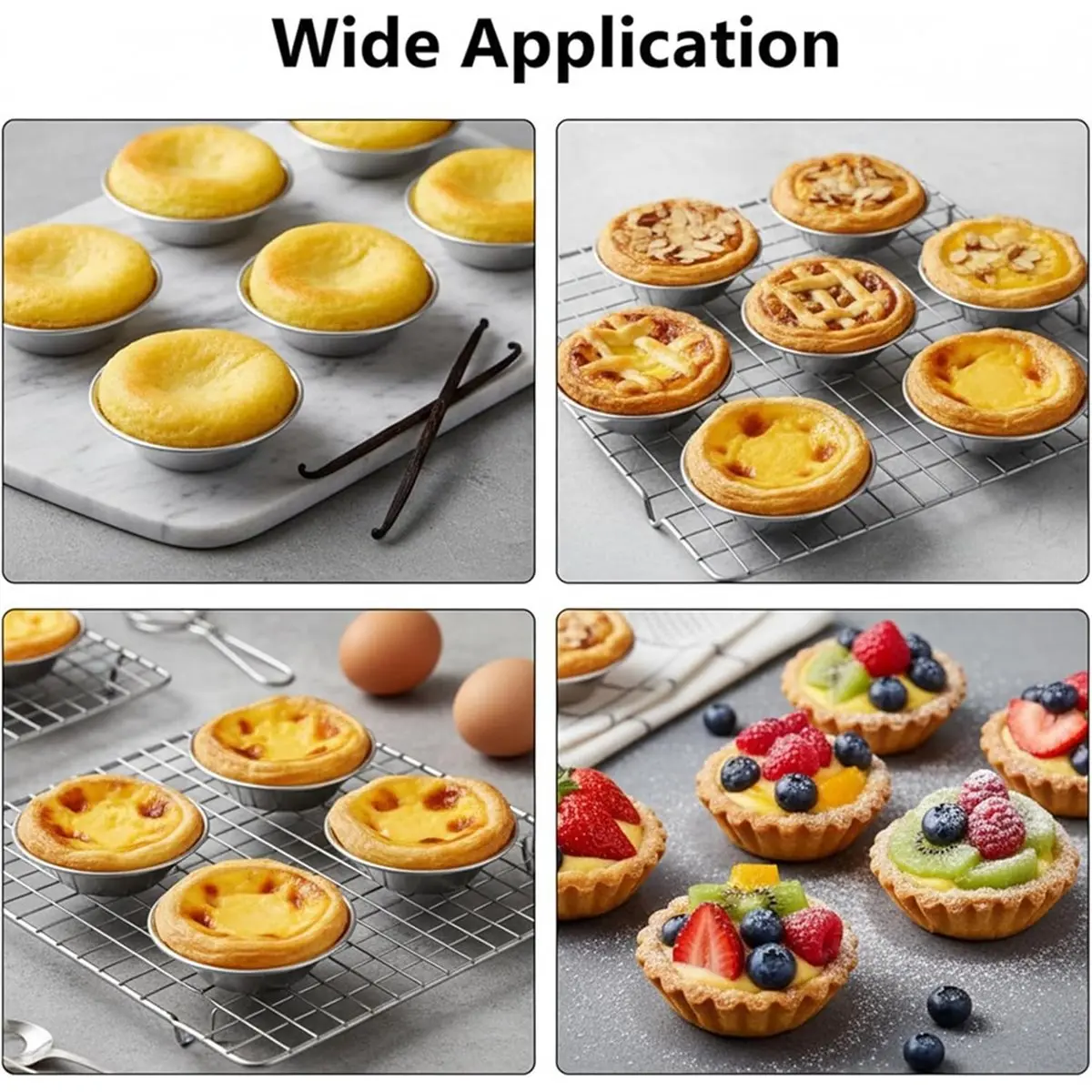 

Набор из 50 форм для яичных тарталеток, мини-пирогов, маффинов, кексов, алюминиевые антипригарные формы для выпечки пирогов и тортов