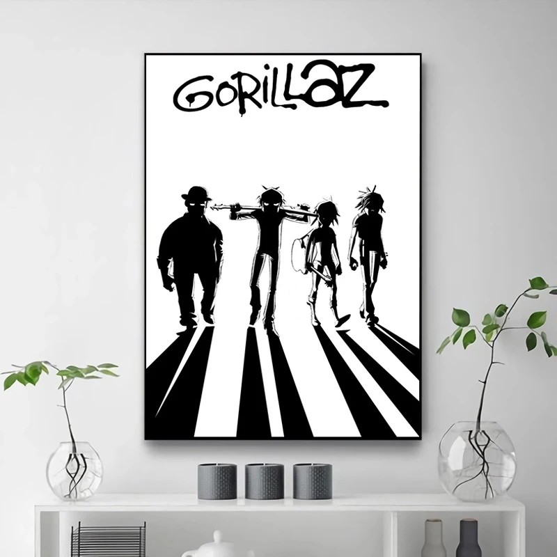 Hip Hop Gorillaz Band Poster Large Paintings Modern Living Room Decoration Home Decore With Free Shipping Posters for Wall Decor