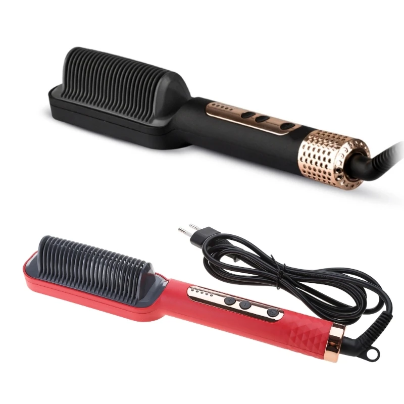 Cepillo alisador cabello con 5 ajustes temperatura, calentamiento rápido y peine antiescaldaduras, envío directo