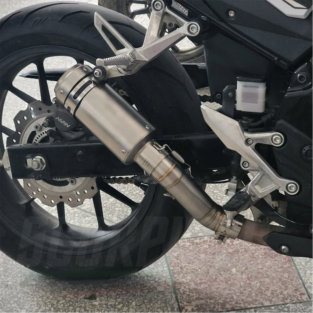 For CBR500 CBR500R CB500F CB500X CB400 CBR400 2016 - 2021 2024 Motorcycle Exhaust Escape Modified Muffler Middle link Pipe view 2