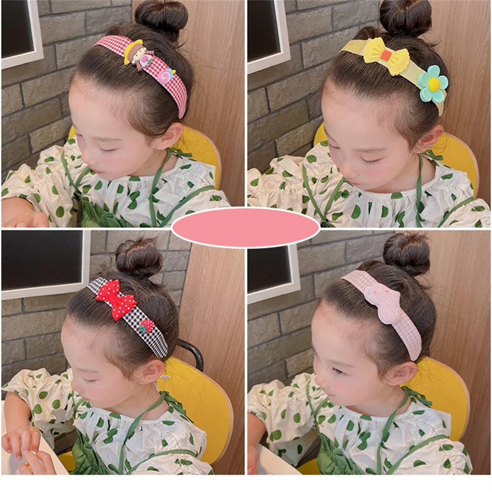 Summer Children Hair Accessories Japan&Korean Sweet Cute Velcro Headband  Bangs Broken Hair Artifact Headwear Set Wholesale