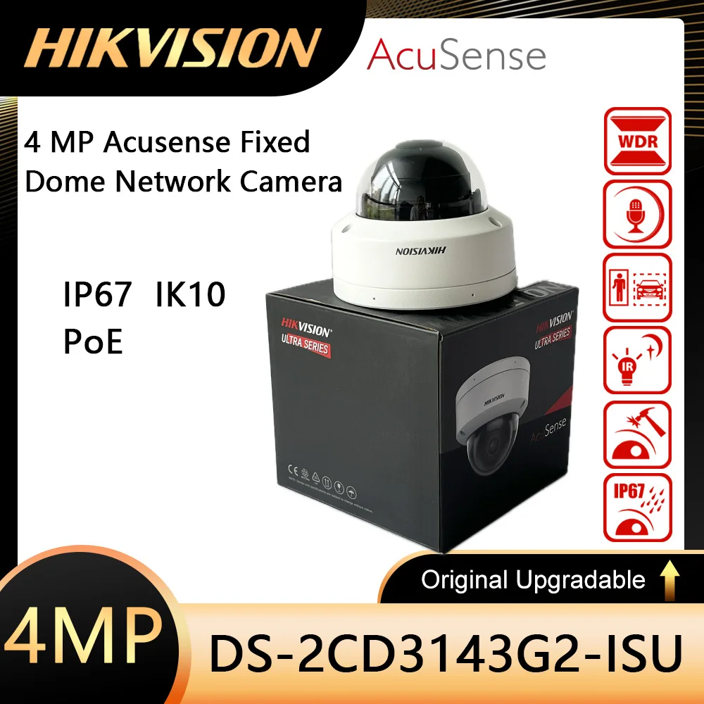 

Original Hikvision DS-2CD3143G2-ISU 4 MP Vandal WDR Fixed Dome Network Camera