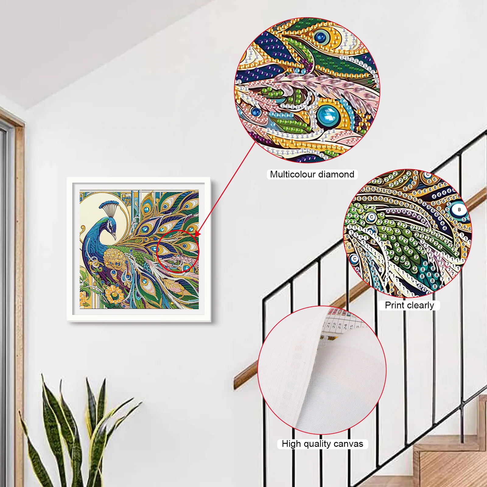 Special Shape Diamond Art Kits for Beginners and Adults,DIY peacock Diamond Art Painting Kits for Home Wall Decoration Gifts