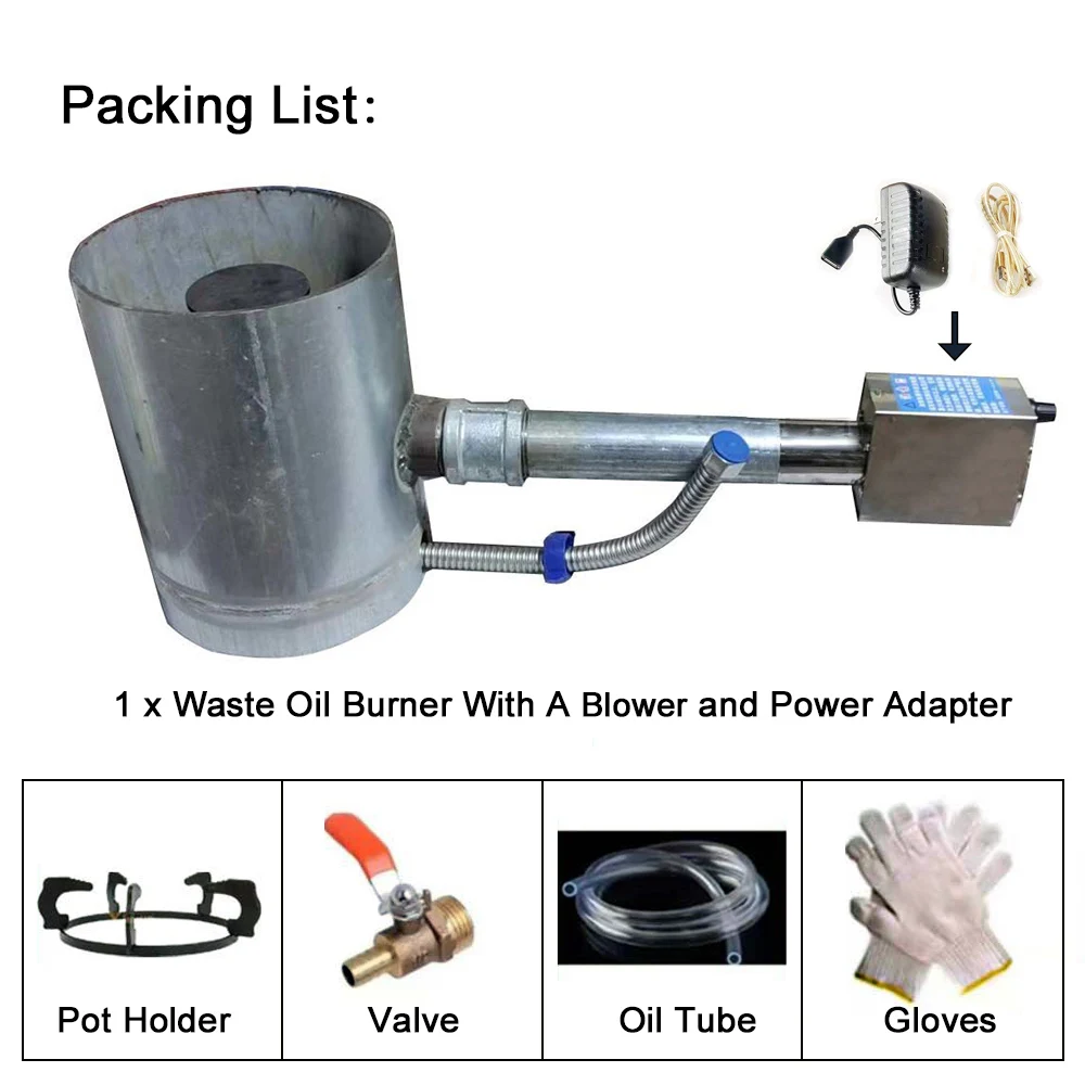 Engine Oil Burner Outdoor Picnic Used Oil Stove Boiler Heating Recycled Oil Burner With 12V High Pressure Blower