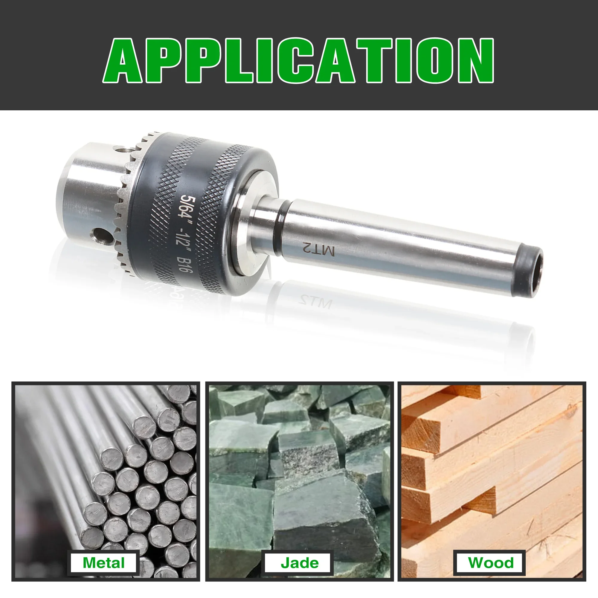 Portabrocas B16 5/64-1/2 con eje cónico MT2, Mini herramienta de portabrocas de cola de torno de Metal apta para fresadora de torno