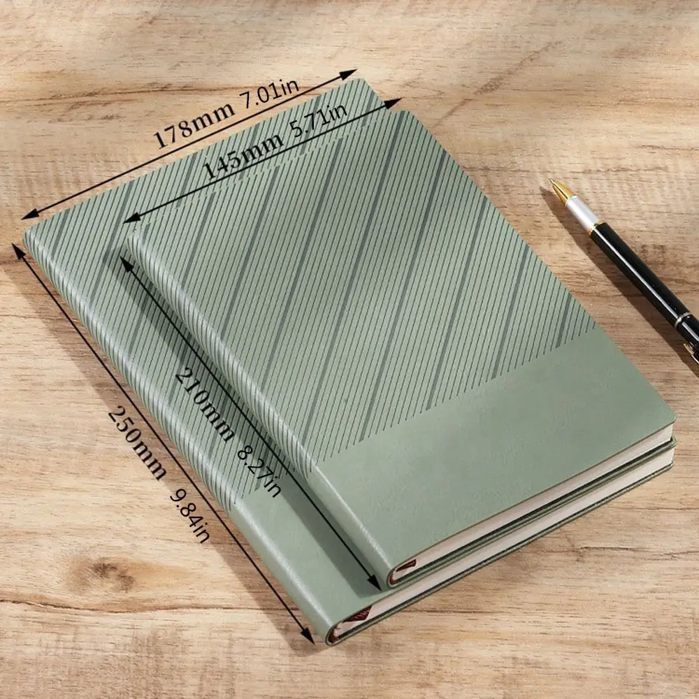 100 ورقة من مجلة الأعمال A5 PU من الجلد الصناعي الناعم مع غطاء متين B5 مفكرة سميكة لتدوين الملاحظات