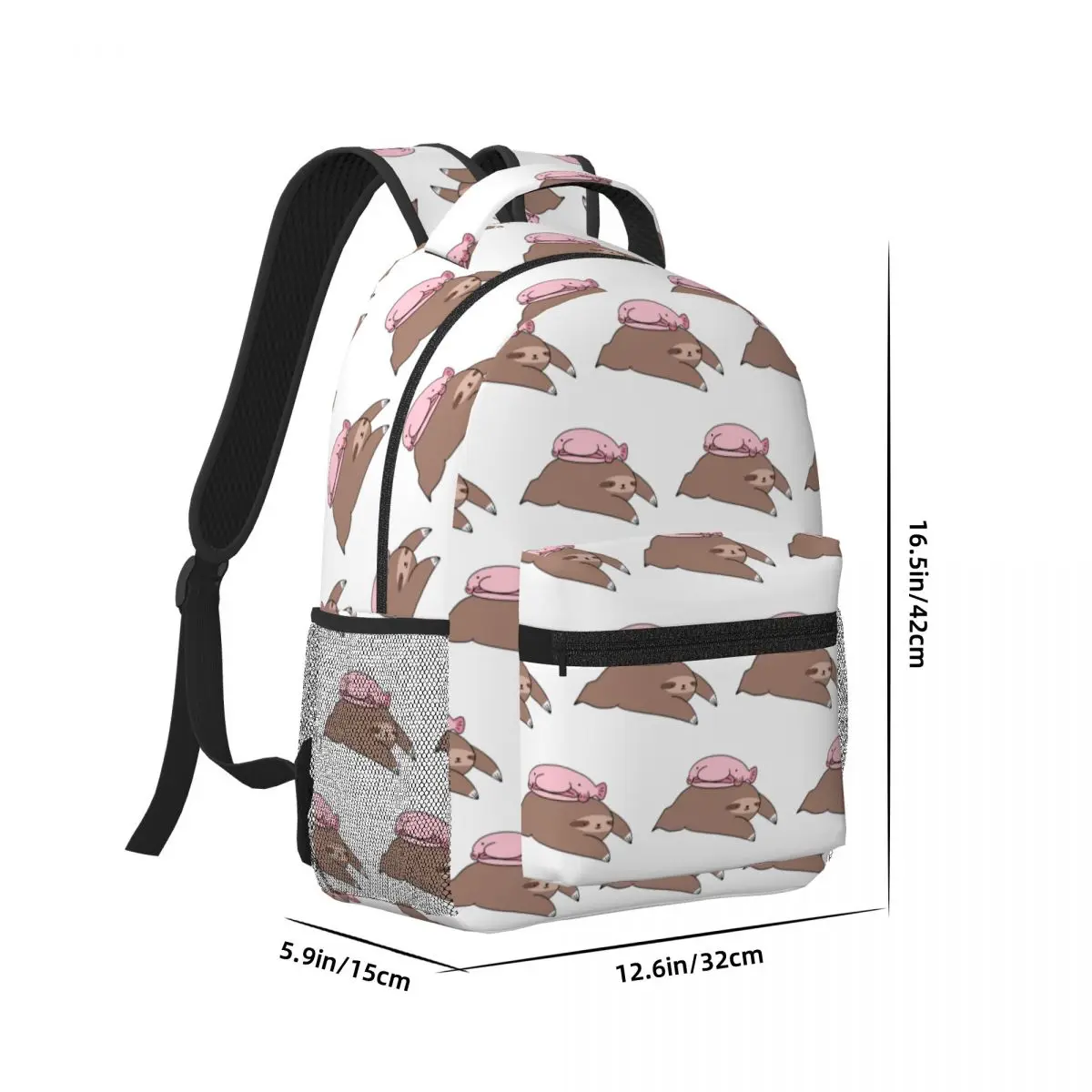 Blobfish And Sloth Woman Backpacks Boys Girls Bookbag Waterproof Students School Bags Portability Travel Rucksack Shoulder Bag