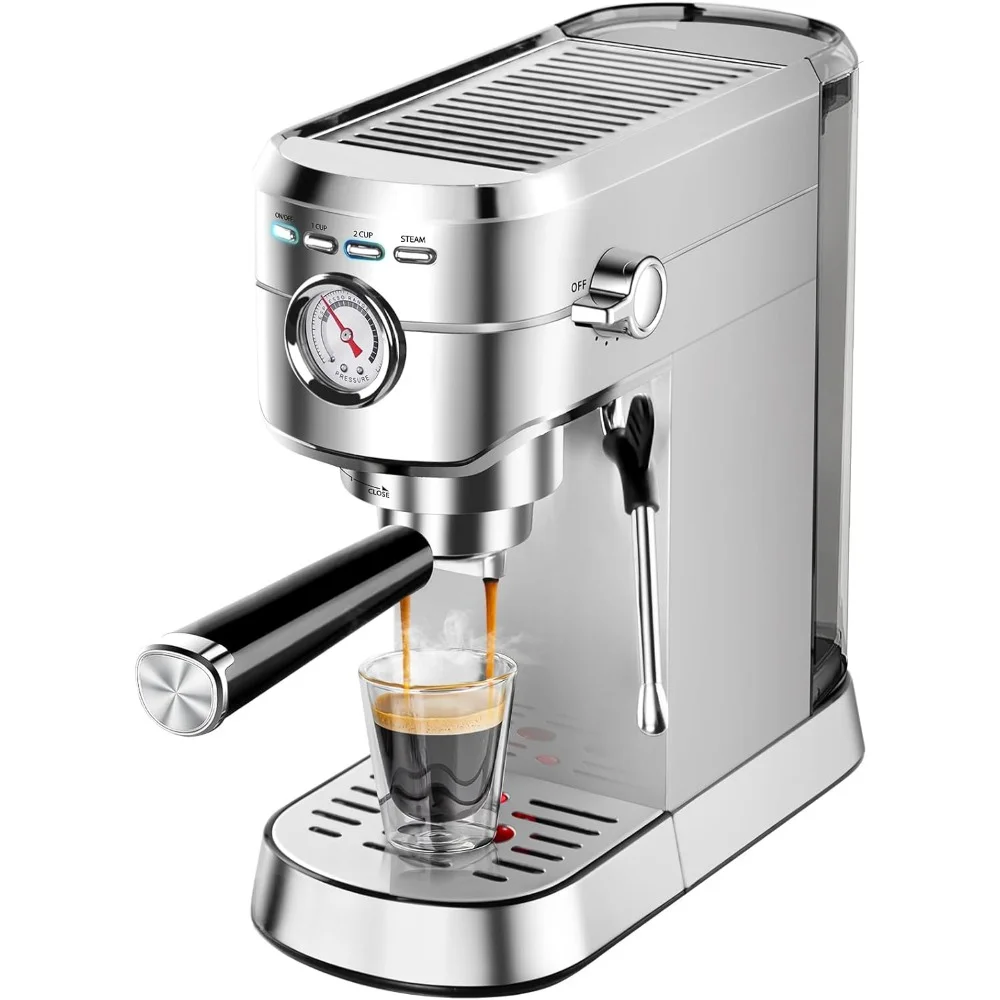 

Espresso Machine 20 Bar, Professional Espresso Maker with Milk Frother Steam Wand, Compact Coffee Machine