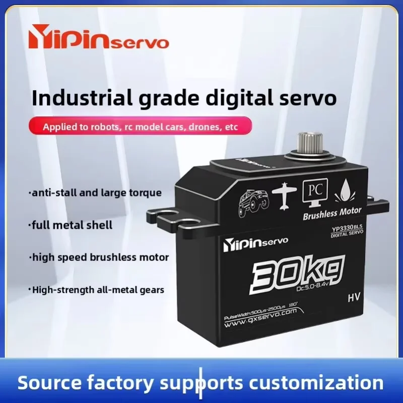 

Yipinservo 30KG High Torque Brushless Digital Servo Full Metal Gear HV High Voltage Industrial Grade Servo Motor for RC Car