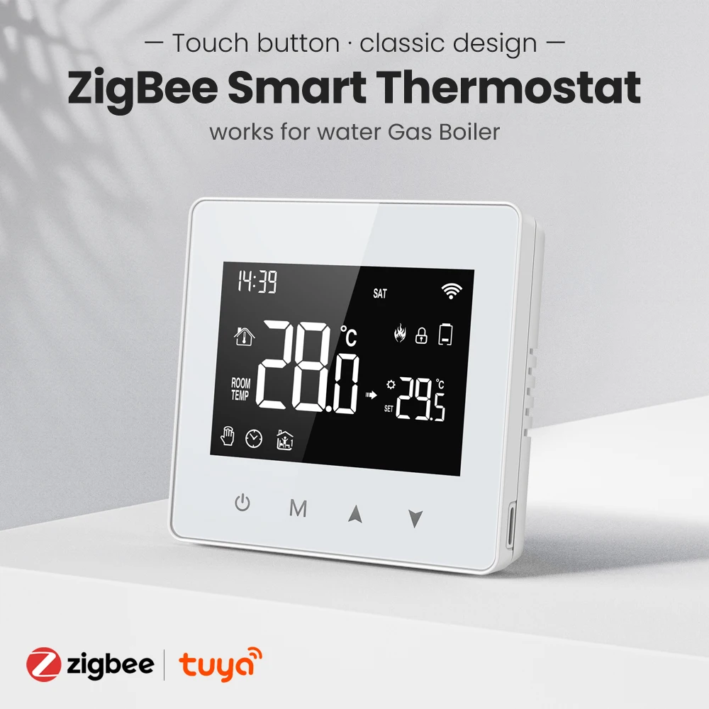 AVATTO-termostato inteligente Tuya Zigbee, controlador de temperatura de caldera de agua/Gas, contacto seco, funciona con Alexa y Google Home