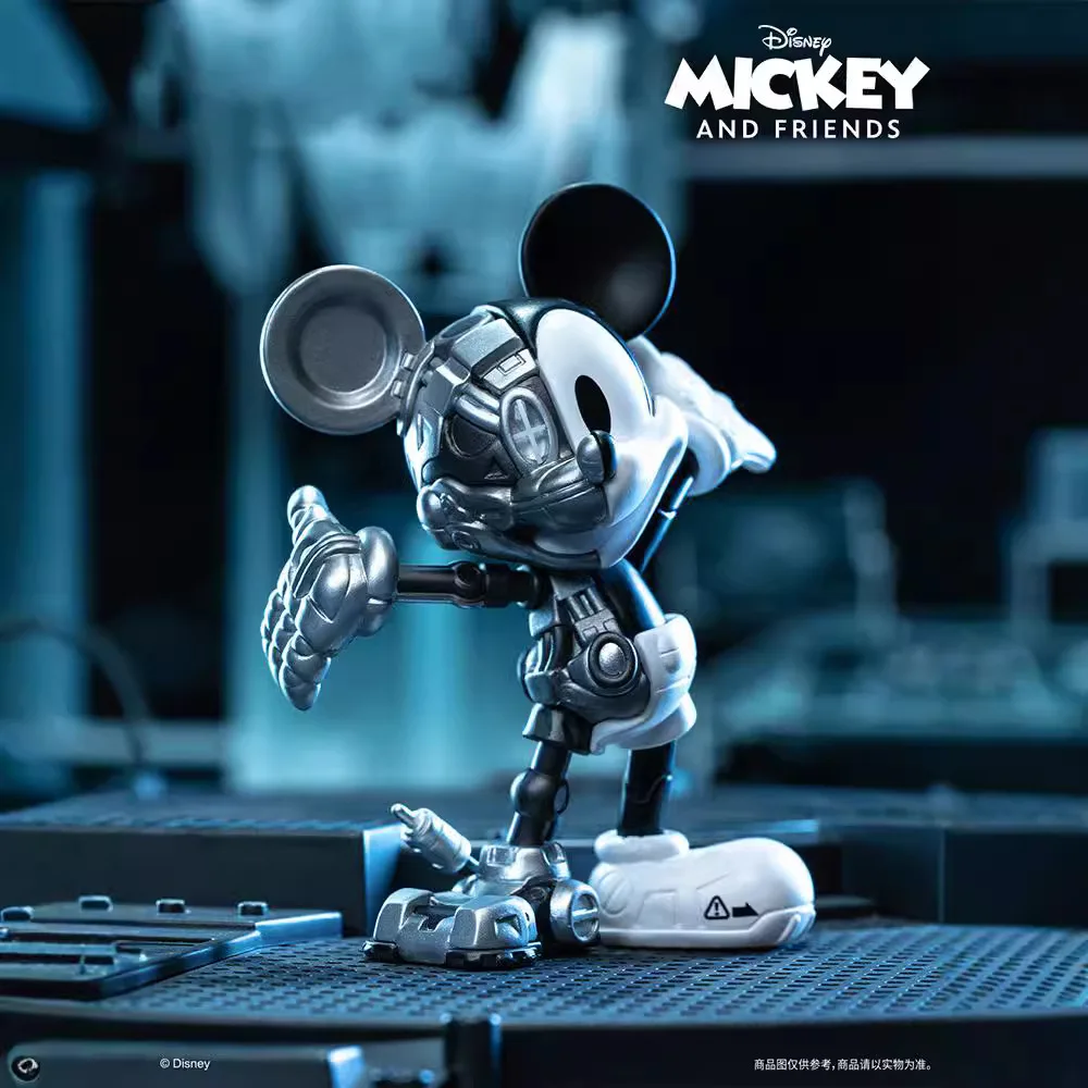 مجموعة صناديق غامضة كرتونية من Cyberpunk Disney مكونة من 6 قطع من شخصيات الرسوم المتحركة الميكانيكية، صندوق أعمى لديكور المكتب هدية على طراز ديزني المستوحى
