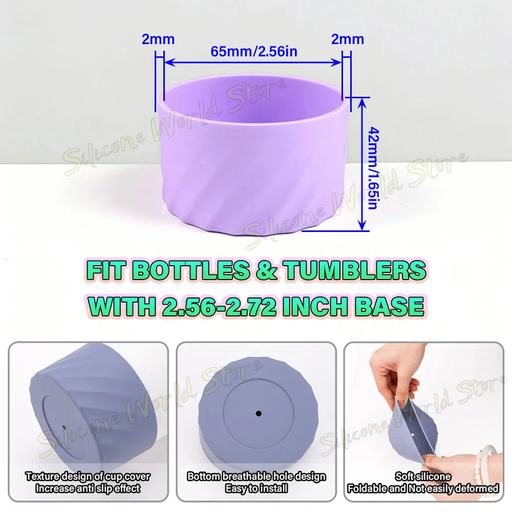 SW 1PC 6.5CM Silicone Cup Cover 65MM Silica Gel Coaster Cups Base for Protective Cup Bottom Prevent Scratch Non-slip Boot Sleeve