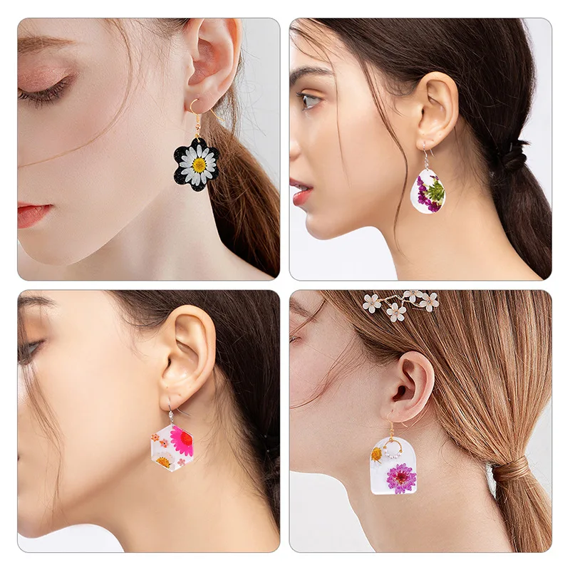 Geometry Earring Pendant Silicone Mold Epoxy Resin Jewelry Making Molds Round Square Charms Pendant Mold Creative Jewelry Craft
