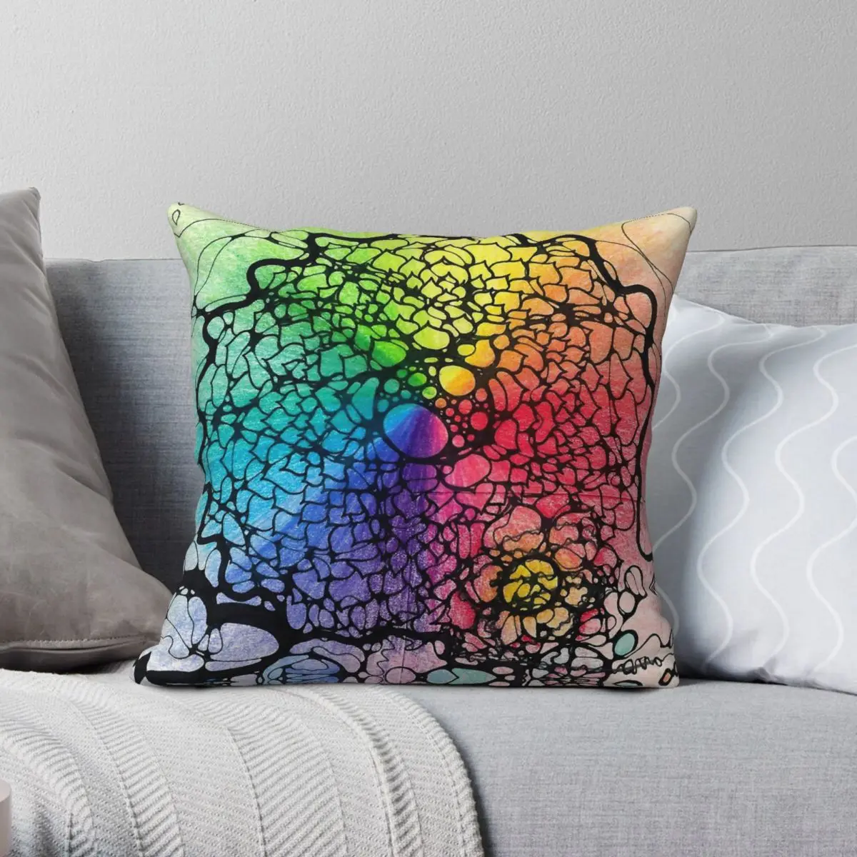 Feeling Free And Safe Square Pillowcase Polyester Linen Velvet Creative Zip Decor Room Cushion Case