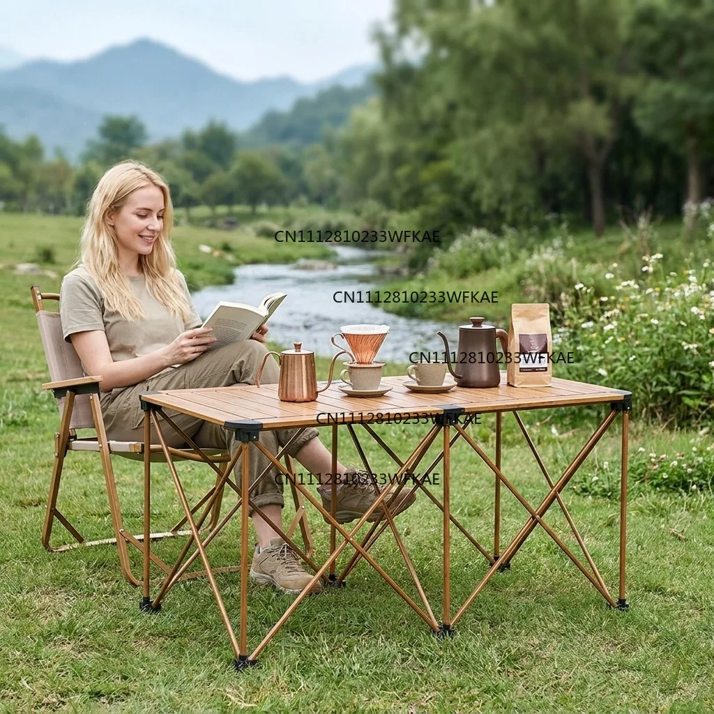 Outdoor foldable camping tables and chairs Portable and lightweight stall folding table and enlarged camping table and chair set