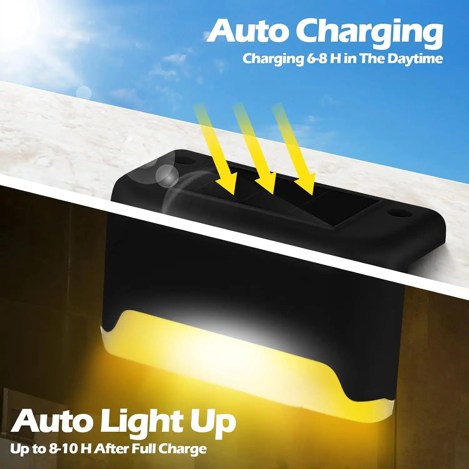 8pcs Solar LED Lights Outdoor Garden Light Deck Lamp Waterproof Garden Lights Solar Stairs Lamp Railing Pathway Patio Decoration