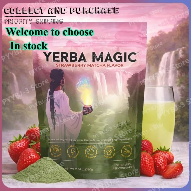 

Strawberry Matcha Instant Powder Easily in Water Milk Alternatives for Convenience Contain Probiotic Fiber & Yerba Mate Extract