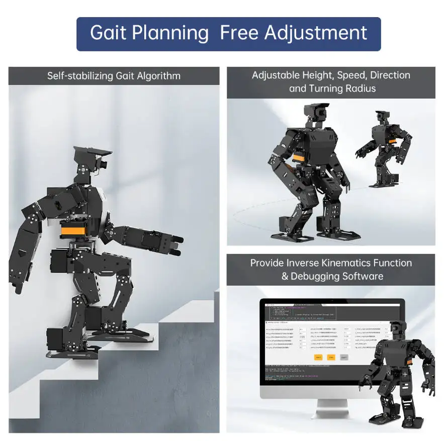 AiNex ROS Education AI Vision Humanoid Robot Powered by Raspberry Pi 4B Biped Inverse Kinematics Algorithm Learning Teaching Kit