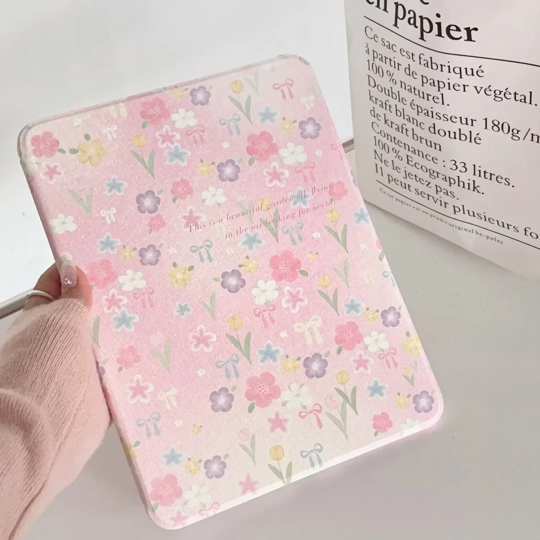 

Rose Flower with Pen Holder, Rotating Protective Case, Suitable for iPad 10.2, 8th, Air 4, 5 Generation, 9.7, 10th, 10.9, Mini 6