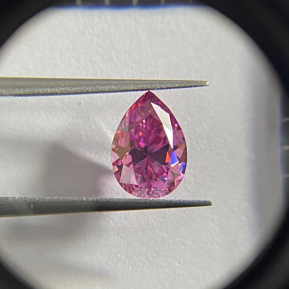 Moissanite Diamond Primary Color pink Dan-shaped Cut Lab Grown Gemstone for DIY  Jewelry Making with GRA Certificate