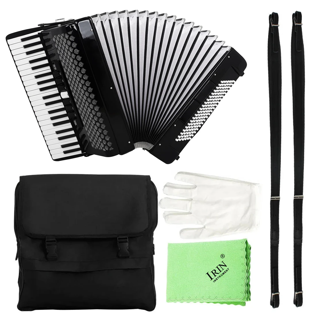 Accordion 120 Bass 41 Keys Accordion Black Triple Spring for Kids Children Beginner Christmas Gift Keyboard Musical Instrument