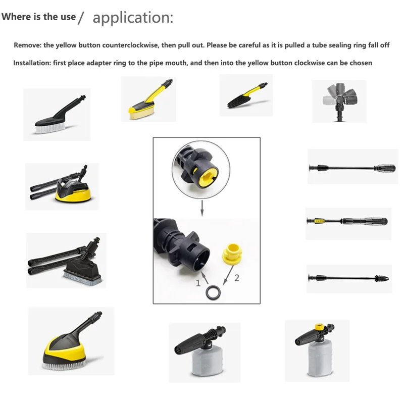 تسوق الآن O-Ring لـ Karcher Lance خرطوم فوهة قطع غيار O-حلقة الختم 2.640-729.0 المطاط O-حلقة غسالة الضغط لـ K2 K3 K4 K5 K6 K7