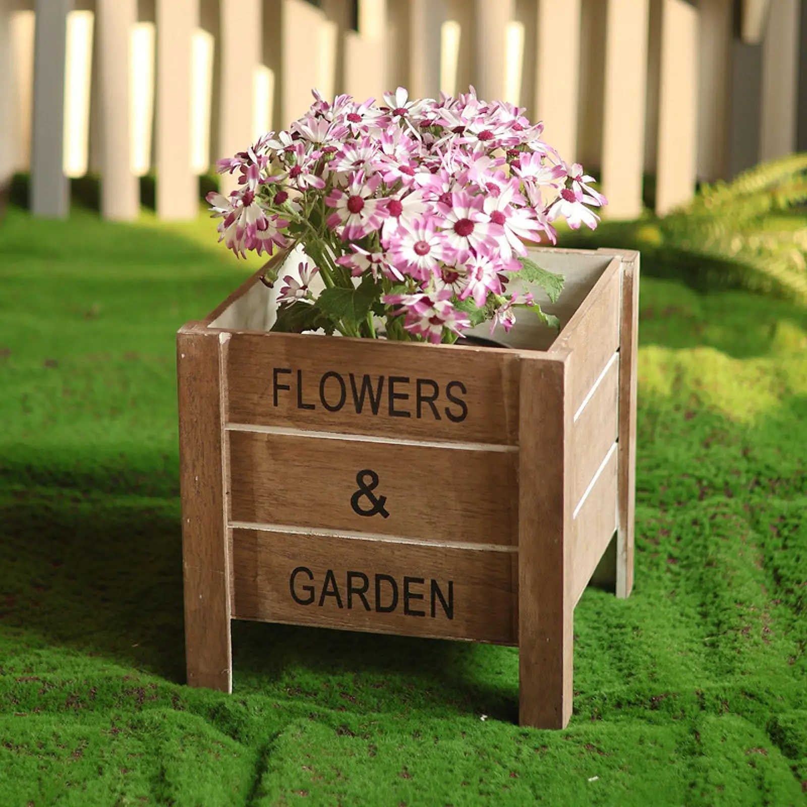 Wood Planter Box Display Boxes Creative Removable Centerpiece Rectangle Flowerpot for Storage Tabletop Farmhouse Garden Balcony