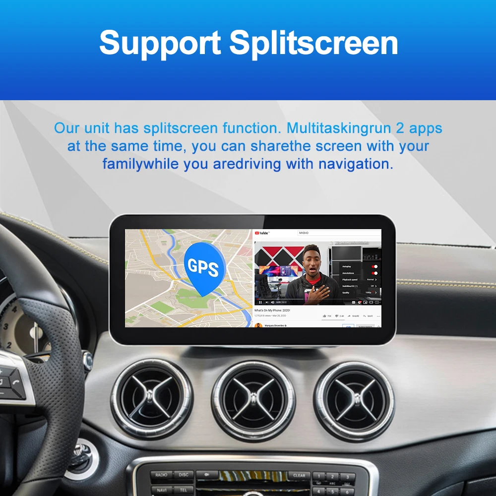 12.3 Inch Android System Multimedia Auto GPS IPS Touch W204 Upgrade Screen  Carplay For Mercedes Benz