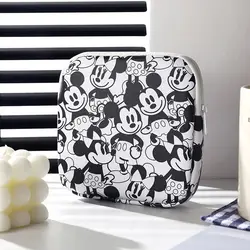 Disney Sanitary Napkin Storage Bag for Girls Mickey Mouse Portable PU Lipstick Bag Cartoon Waterproof Jewelry Bag Women Wallet