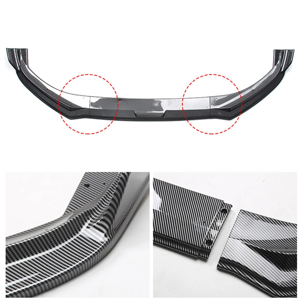 For Ford Mustang Mach-E Front Bumper Lip Spoiler Splitter Diffuser Shovel Body Kit Trim PP Gloss Black Car Accessories