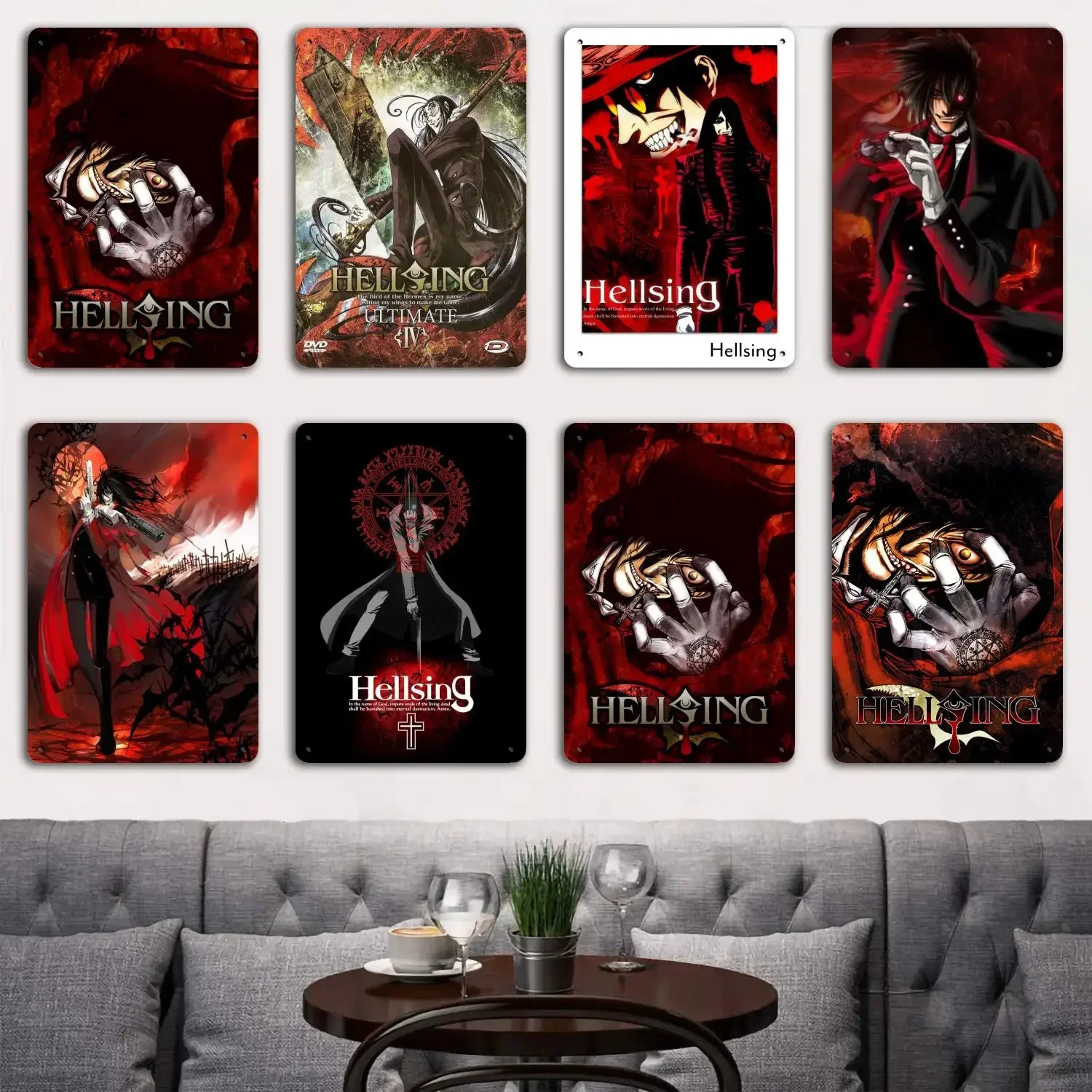 Hellsing (5) Modern Tin Metal Plaques and Signs Wall Decor, Captain Poster, Vintage Decor, Bar, Pub, Club, Wall Decoration