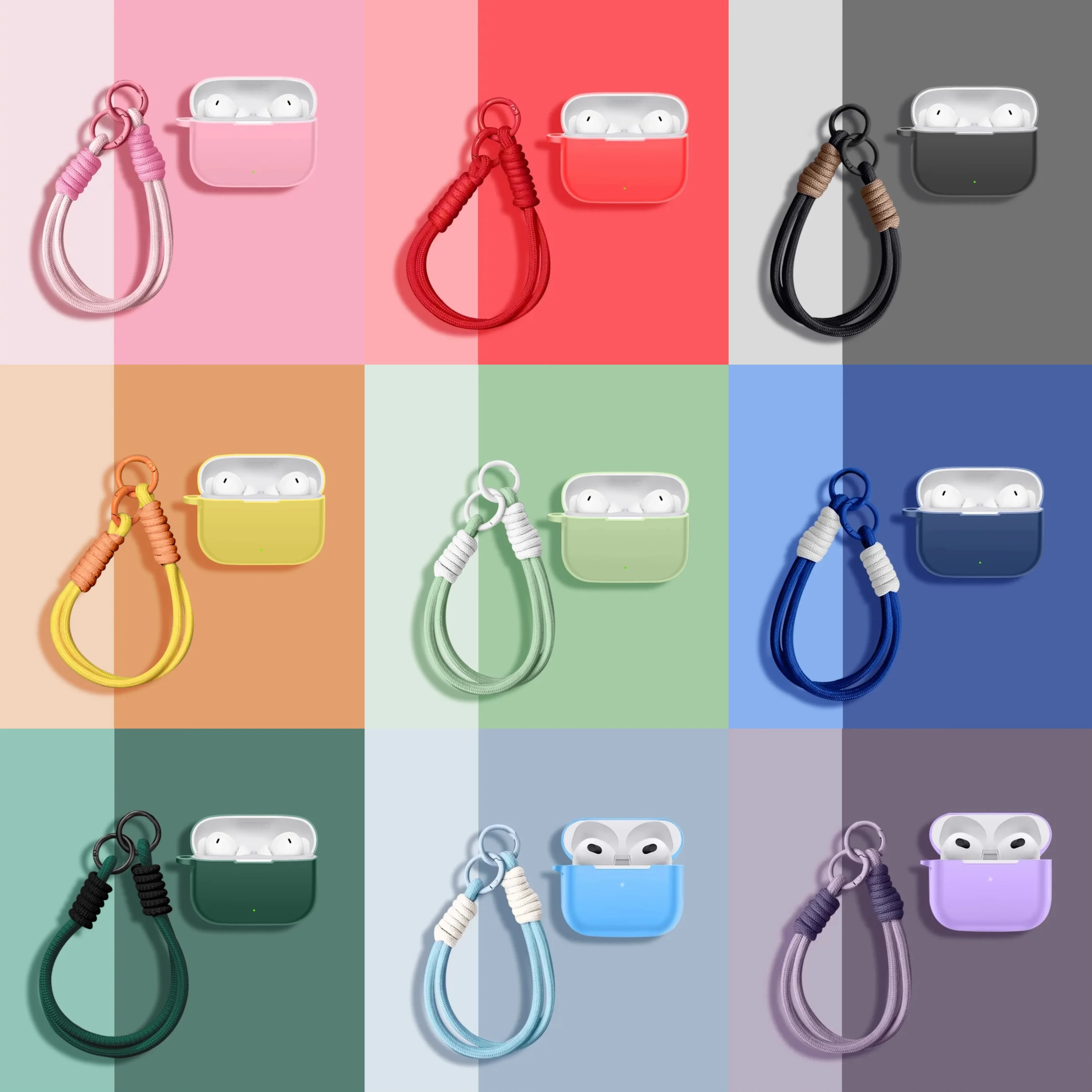 حافظة لهاتف هواوي FreeBuds SE 4 ANC بلون سادة من السيليكون السائل غطاء مقاوم للصدمات لهاتف هواوي FreeBuds SE 4 ANC مع خطاف