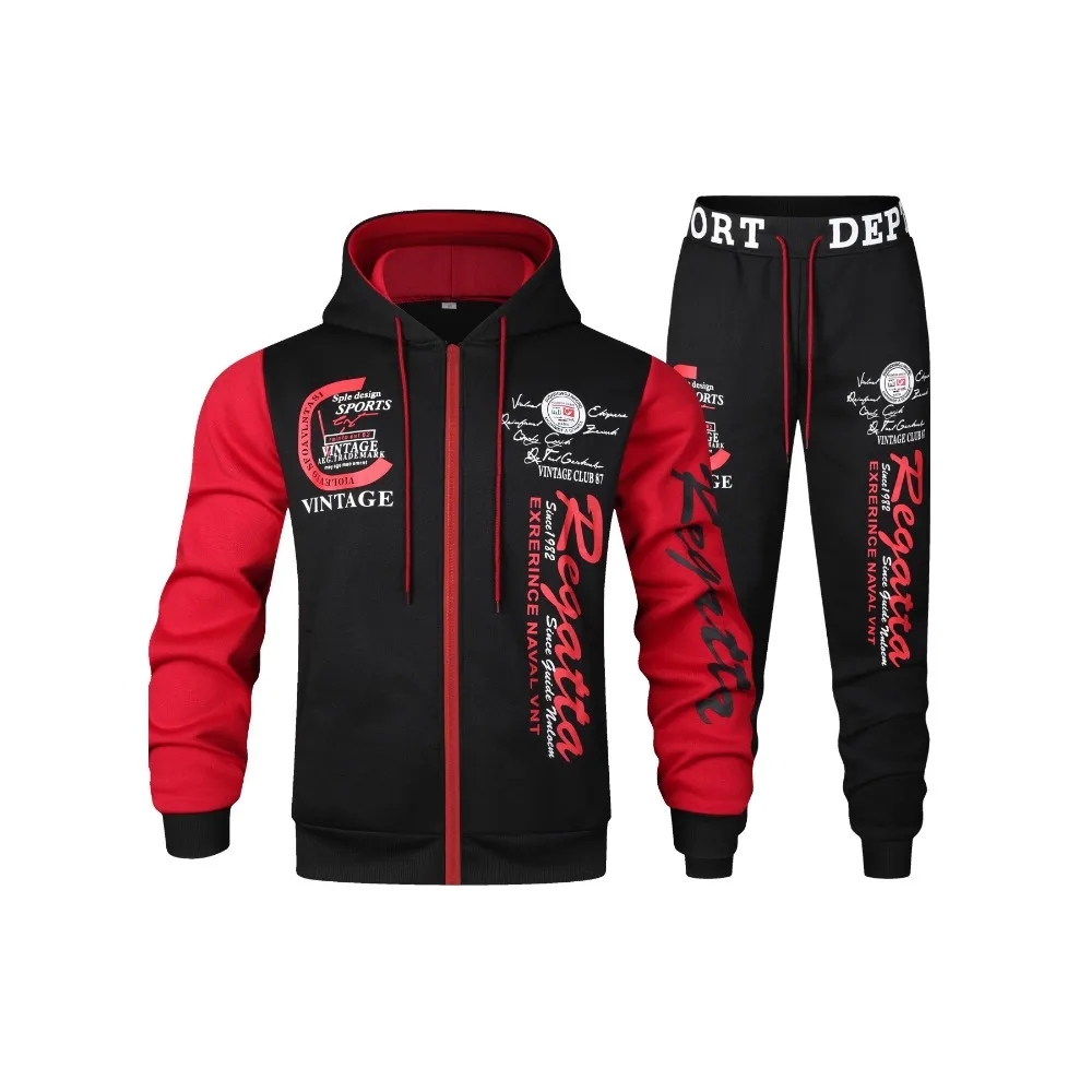 

Новый европейско-американский повседневный мужской комплект: спортивный костюм свободного кроя с принтом-надписью и эластичным поясом на шнурке