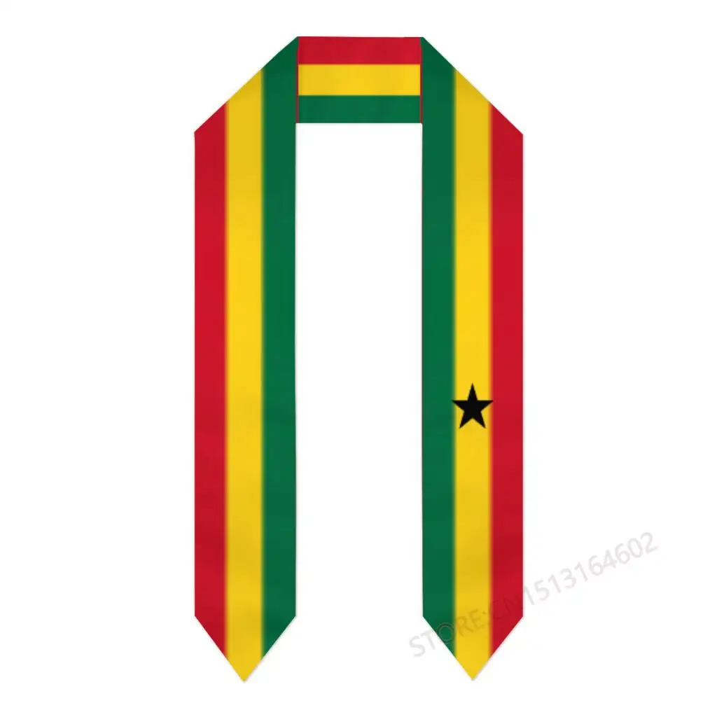 Custom Name Or Logo Ghana Flag Scarf Graduation Stole Sash International Study Abroad Class of 2023 Shawl