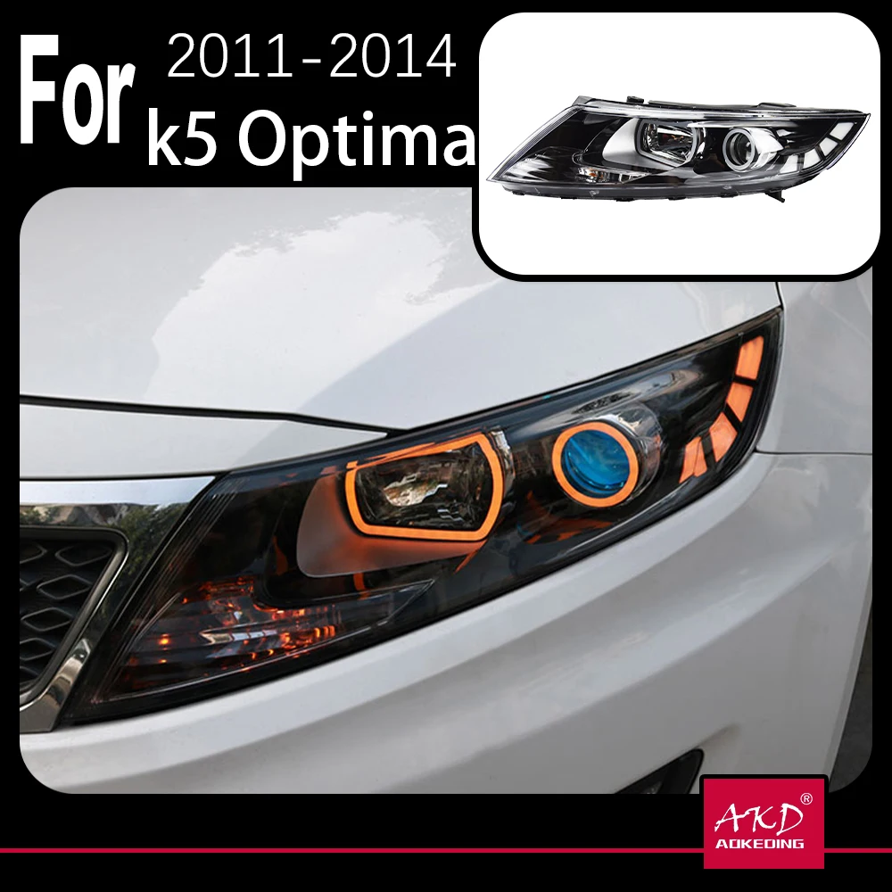 AKD Car Model Head Lamp for Kia K5 Headlights 2011-2014 Optima LED Headlight Angel Eye LED DRL Hid Bi Xenon Auto Accessories