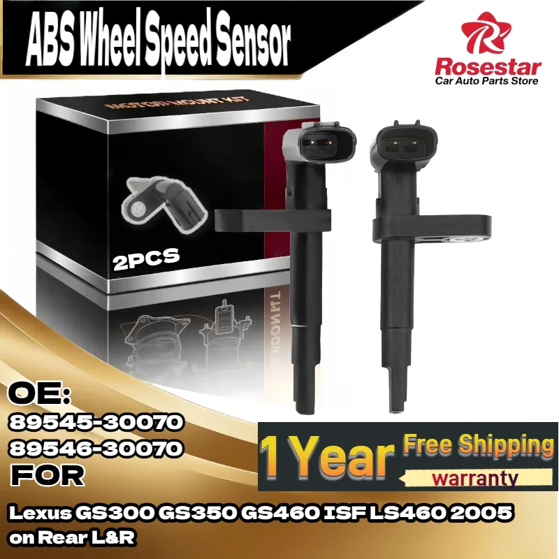 

For 2x ABS Wheel Speed Sensor 89545-30070;89546-30070 for Lexus GS300 GS350 GS460 ISF LS460 2005 on Rear L&R