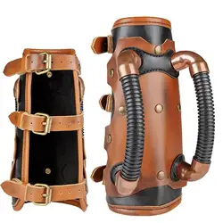 Skóra PU ochraniacz na ramię Steampunk Vintage średniowieczny Bracer średniowieczny Vambrace opaska rękawica na kostium na bal maskowy estrady rekwizyty