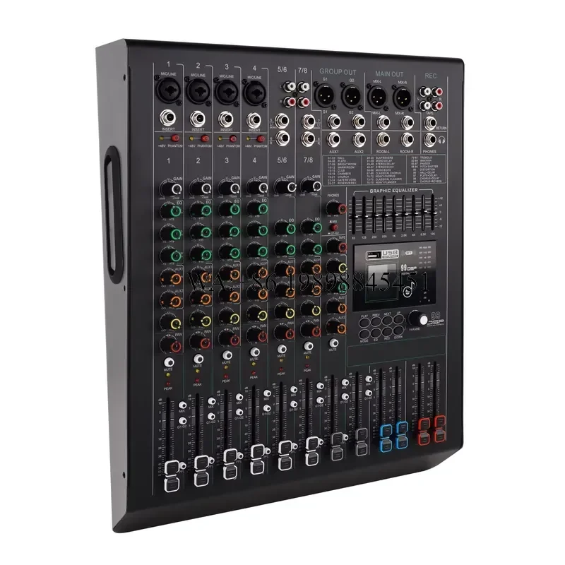 WMWMNU MC 8-Channel 99DSP Effects Professional Audio Mixer Audio Sound Cards Mixers Dj Controller/audio Console Mixer DJ