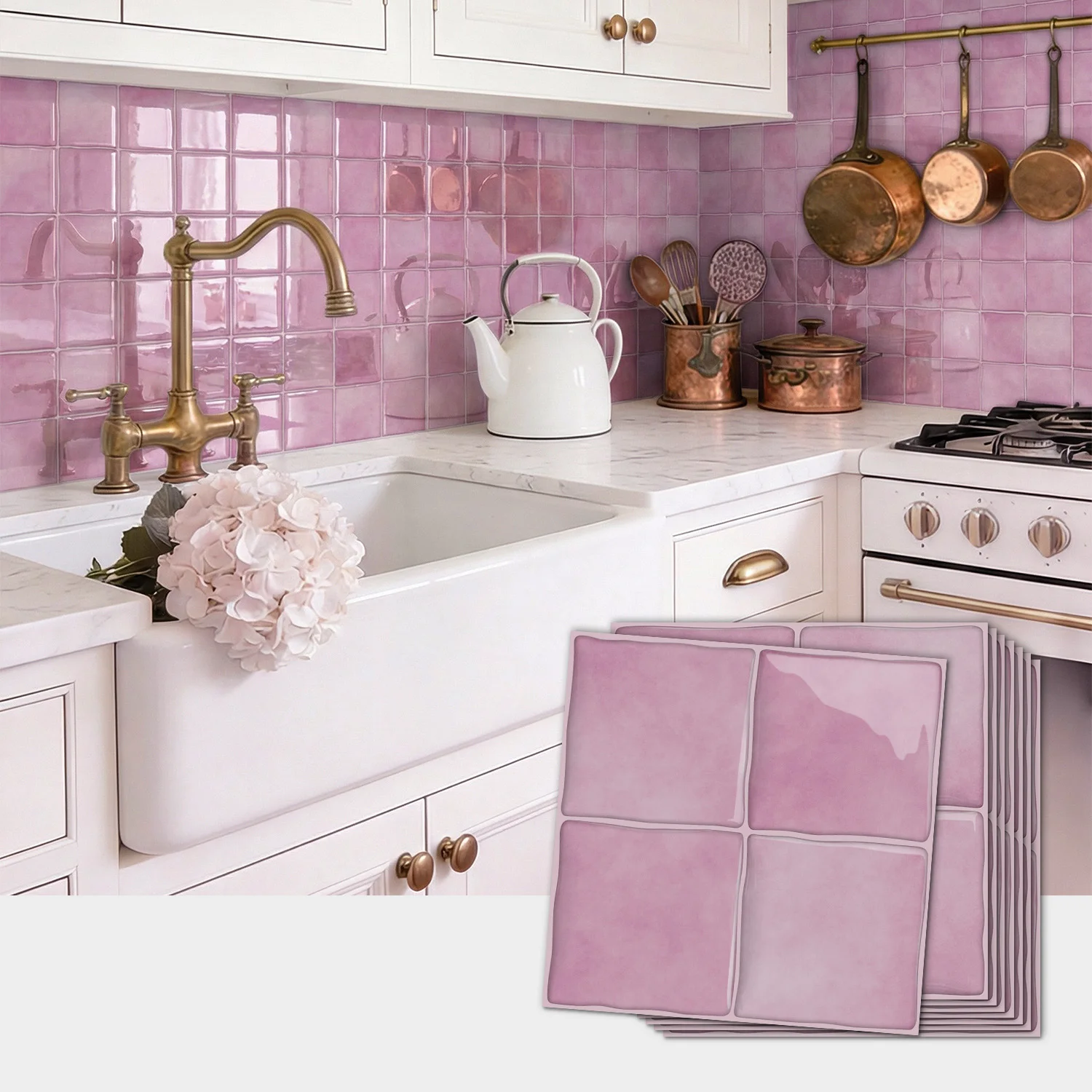 Peel-and-stick tile stickers Self-adhesive tile decals Kitchen and bathroom backsplash decor Bedroom decor