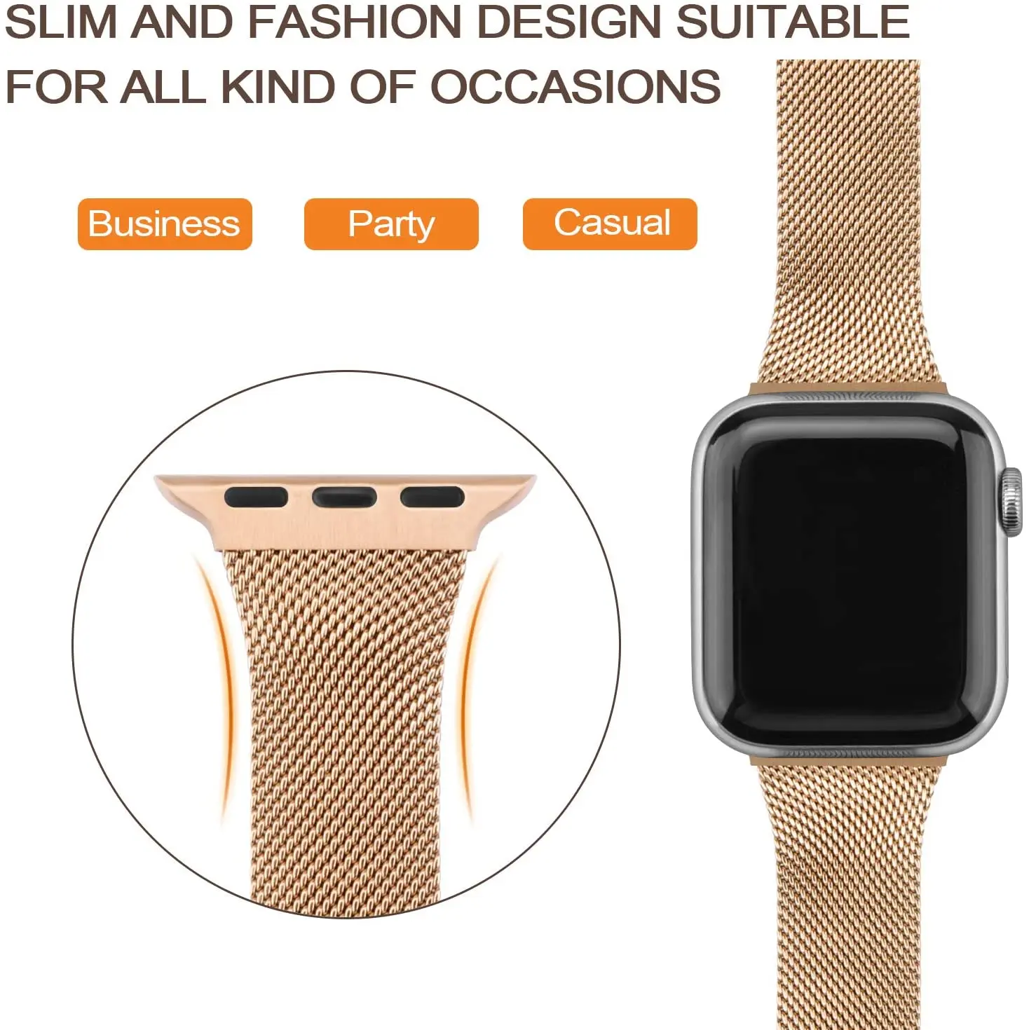Slim strap For Apple Watch band 44mm 45mm 41mm 40mm 49mm 42mm Stainless steel bracelet correa iwatch series 7 6 5 3 SE 8 ultra