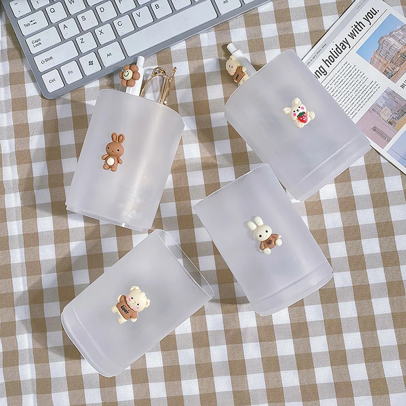 ที่ใส่ปากกาผิวเกล็ดน้ำแข็งอุปกรณ์เครื่องเขียนน่ารักอุปกรณ์สำนักงานโต๊ะที่เก็บแปรงดินสอคอนซีลเลอร์