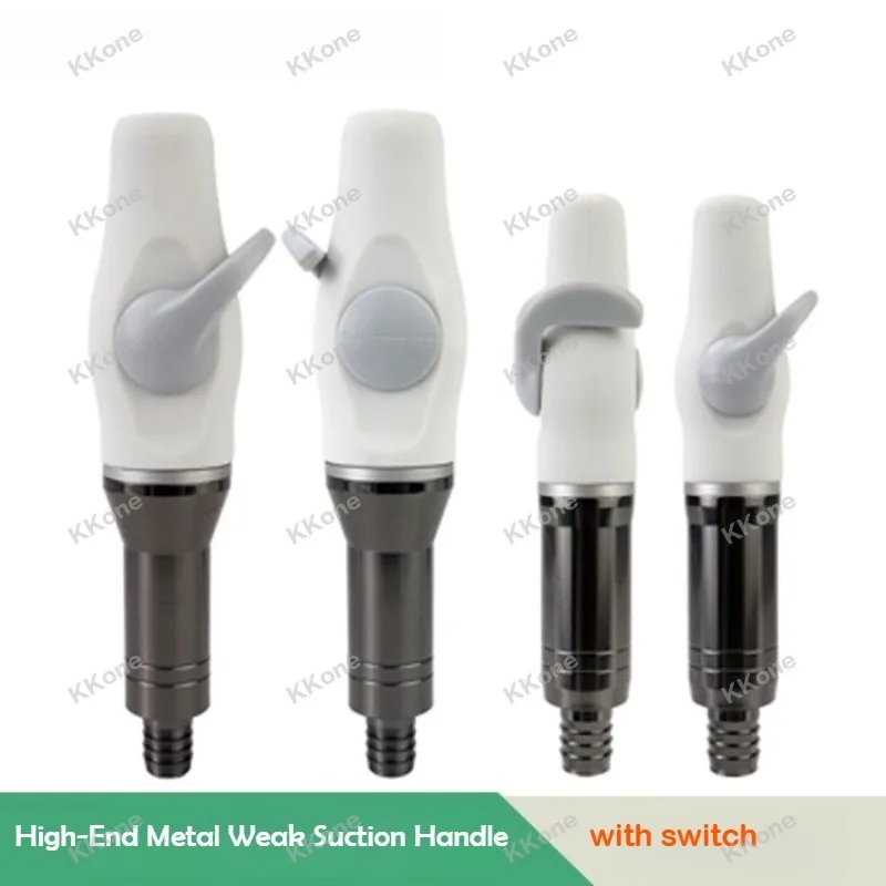 2Pcs Dental Instruments Consumables High-End Metal Strong & Weak Suction Handles with Switch Control Adjustable