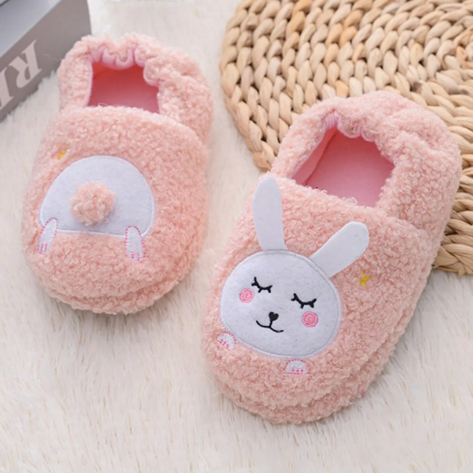 Winter Unicorn Slippers Kids Toddler Girl Flip Flop Baby Boys Fur Slides Cotton Indoor Shoes Warm Fluffy House Children Slipper