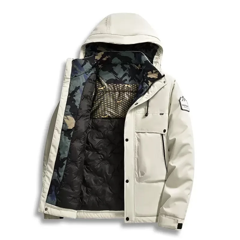 الخريف والشتاء موضة الاتجاه سميكة الدافئة مقنعين القطن وسادة مبطنة الرجال عادية فضفاض الرياضة يندبروف معطف كبير الحجم #5