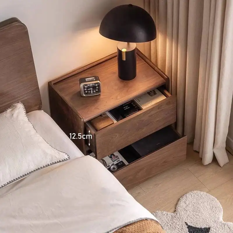 طاولة بجانب السرير بسيطة من الخشب الصلب بتصميم إبداعي إسكندنافي حديث منضدة تخزين مع أدراج أثاث غرفة نوم Mesa De Noche
