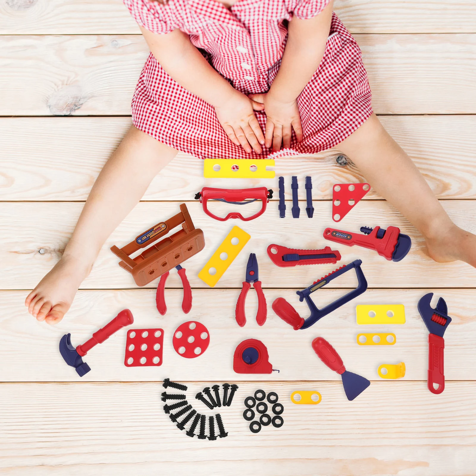 1 zestaw 1 Zestaw narzędzi dla dzieci do wykopalisk, plastikowe narzędzia dla maluchów, narzędzia do napraw, zabawa edukacyjna, zabawa w udawanie, prezent