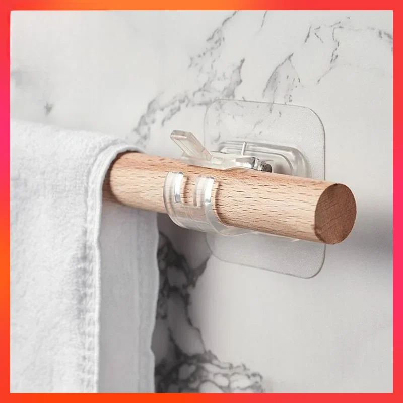 Self-adhesive traceless transparent rod bracket bracket strong curtain rod hook shower curtain rod hook bathroom handrail hook