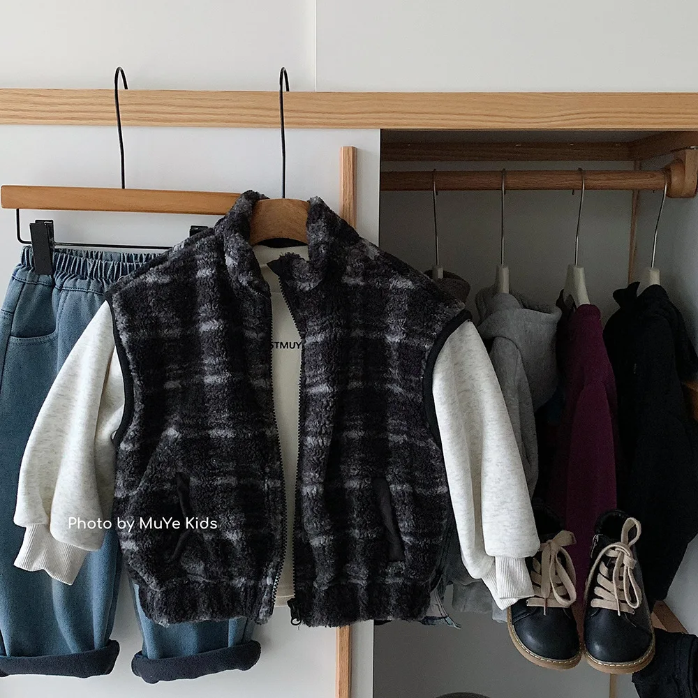 

New Winter Toddler Boys Parka Stand Collar Patchwork Thicken Warm Kids Boys Woolen Jacket Fleece Versatile Children Boys Coat