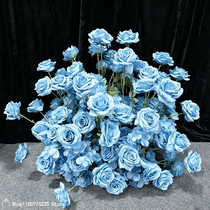 Weiß Rot Blau Rosa Künstliche Rose Hochzeitstisch-Mittelstück Blumenarrangement Party Bühnenhintergrund Event Zeremonie Heimdekoration – Detail 7
