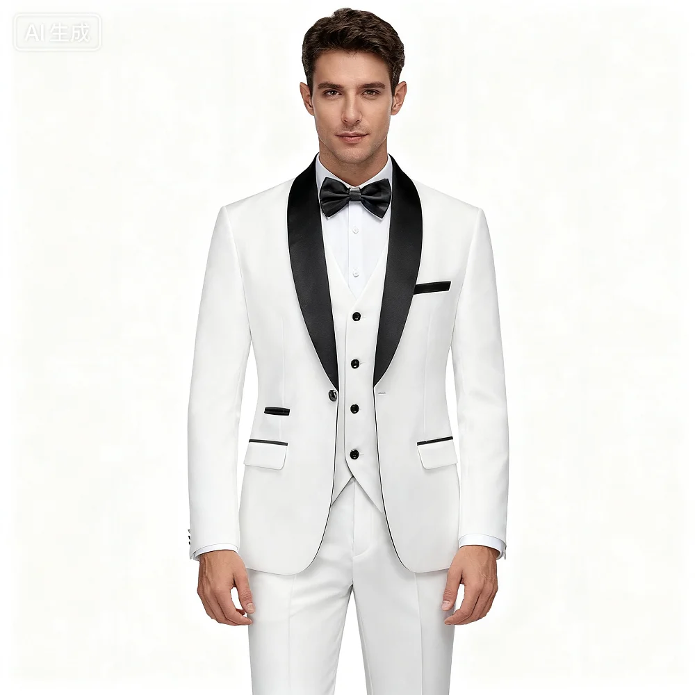 

Solid Color Men's Formal Business Office Suit M-6XL Jacket Vest Pants Tuxedo Waistcoat Trousers for Wedding Dress Party Blazer